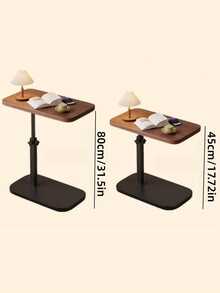 1PC Standard Size Adjustable Height Tilting Desktop Mobile Laptop Side Table With Smooth Rolling Casters Sturdy Metal Frame Easy Carry Portable Multi-Functional Ergonomic Non-Slip Base Durable Lightweight For Home Office - Multicolor - View 2