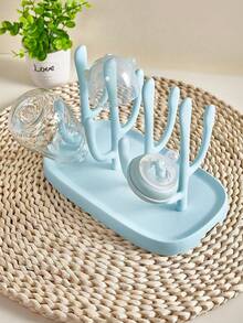 SHEIN Baby Cup Drying Rack | For Baby Bottles, Nipples And Water Cups. Facilitates Water Drainage. Bottles And Nipples Not Included. - Blue - View 12