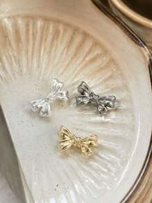 1 Pack 10 Pieces Sweet Three‑Dimensional Bow Metal Vintage Buttons Decorative Fasteners Fit For Women Sweaters Coats Suits Outerwear Hand‑Sewn Clothing Accessories - 10pcs - View 6