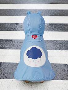 Care Bears X PETSIN Jas Hujan Hewan Peliharaan Berkerudung Lucu dengan Motif Awan - Baby Blue - View 1