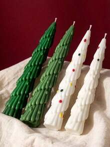 3d Layered Christmas Tree Silicone Mold, 3 Different Sizes Long Needle Pine Tree Aromatherapy Candle Mold, Side Opening Design For Easier Demolding, Clear Texture And Realistic Pine Needle Layers, Suitable For Diy Scented Candles, Handmade Soap - Long Candle - View 4
