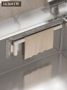 Kitchen Sink Organizer Rack, Rotating Wall-Mounted Storage Holder, Dishcloth Rack, Towel Bar, Sink Drain Rack, Drill-Free Bathroom Towel Rod, Suitable For Home Kitchen And Bathroom, Kitchen Supplies, Kitchen Accessories, Kitchen Tools - Style B - View 13