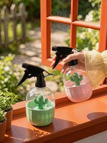 Joivida 1/2Pcs Plastic Watering Sprinkler Can, Cactus Shaped Watering Can, Small Pneumatic Watering Spray Bottle, Suitable For Gardening, Disinfection Sprayer - multicolor - View 1