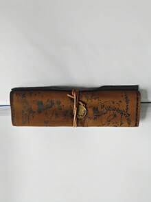 Túi đựng bút hình bản đồ kho báu sáng tạo - Hộp bút bằng vải canvas và da phong cách retro dung tích lớn - Nắp cuộn đơn giản dành cho học sinh - Nhiều màu - Xem 10