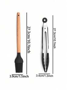 Haus Hana Silicone Kitchenware 24-Piece Wooden Handle Kitchen Silicone Set Shovel Spoon With Storage Barrel Non-Stick Non-Slip Kitchen Cooking Tools Combination Home. - Black - View 11
