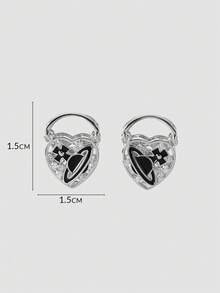 MortiRose Anting-anting Stud Geometris Elegan dan Unik yang Dipersonalisasi untuk Wanita - Perak - View 7