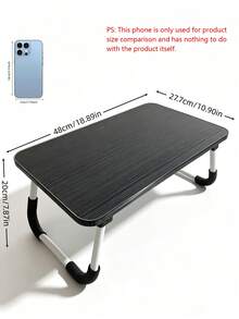 Portable Folding Bed Table Laptop Desk Reading Tray Dining Table With Cup Holder For Home Bedroom Dorm Use - Black - View 3