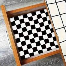 1pc Thick Brown Bathroom Floor Sticker, Self-Adhesive Anti-Slip Tile, Kitchen Floor Sticker, Self-Adhesive Waterproof Home Decor Floor Tile, Easy Installation - Black and White - View 4