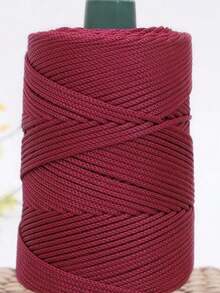 Polyester Macrame Cord 3mm ,Colorful Polyester Yarn,Polypropylene Silk Rope For Knitting & Crochet Braided Macrame Cord For Hats Shoes Bags Plant Hangers Rug DIY Crafts - burgundy - View 11