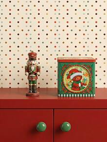 Joivida Vibrant Printed Christmas Tin Box Features Classic Holiday‑Themed Artwork, Offering Sturdy Storage For Apples, Candies And Small Treats. Perfect For Festive Gift‑Giving And Decorative Display During Home Christmas Celebrations. - Multicolor - View 4