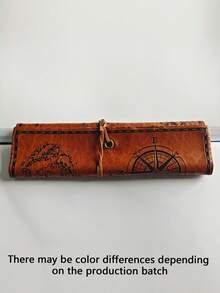 Túi đựng bút hình bản đồ kho báu sáng tạo - Hộp bút bằng vải canvas và da phong cách retro dung tích lớn - Nắp cuộn đơn giản dành cho học sinh - Nhiều màu - Xem 15