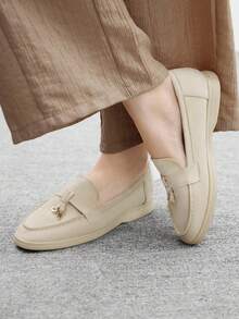 CUCCOO BIZCHIC Women's Comfortable Apricot Color Flat Loafers, Fashion For Christmas Spring Shoes - Apricot - View 2