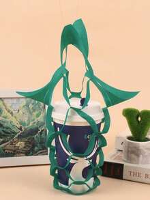 100pcs Lace Non‑Woven Milk Tea Bag Takeaway Bag Single‑Cup Coffee Handbag T‑Shape Takeout Bag - Multicolor - View 6
