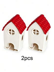 Joivida Cute Cartoon House-Shaped Tissue Holder With Textured Tiled Roof, Available In Blue And Red Roof Options, It Allows Easy Access To Paper Tissues. It Works As Practical Daily Storage As Well As Charming Decorative Ornament To Spruce Up Living Room - Multicolor - View 14