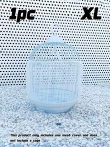 1pc Adjustable Elastic Bird Cage Cover, Breathable Mesh Dust Guard With Scatter-Proof Design, Universal Fit For Small Medium Large Parrot Cages, Reusable Pet Cage Sleeve - Multicolor - View 30