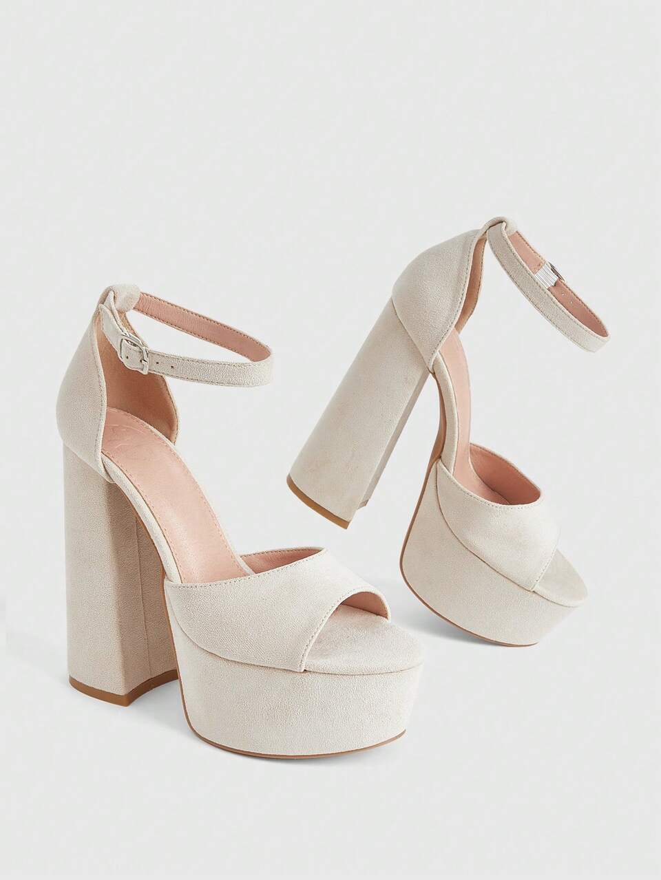 CUCCOO LuxiPop Outdoor Women's Round Toe Thick Heel Thick Sole Fashion Simple High Heel Buckle Sandals Go Out Wear Night Club Style Wear Party Wear