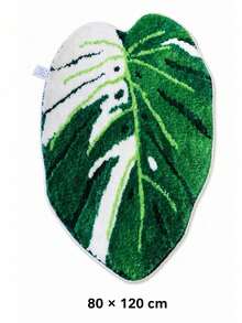 Joivida Tropical Leaf Shaped Rug Made With Non-Slip Backing. It Absorbs Water Quickly To Keep Floors Dry, And Fits Nicely In Bathrooms, Entryways, Bedrooms And Living Spaces To Add Natural Green Decorative Vibes. - multicolor - View 22