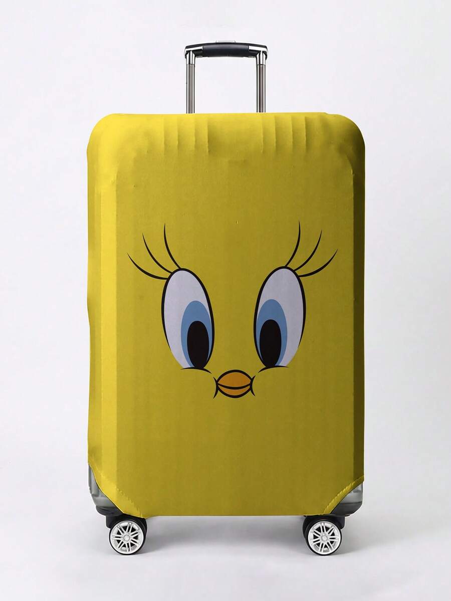 LOONEY TUNES X SHEIN 卡通鳥臉印花行李箱套,耐磨防塵行李箱保護套,適合旅行托運保護 - 鳥-2 - 查看 1