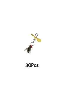 10/20/30 Pack Fly Fishing Lures With Propeller, Rotating Spinner Fishing Hooks, Golden PVC Artificial Bait, Durable Simulation Lures For Salmon, Trout, Bass Freshwater Fishing - multicolor - View 10