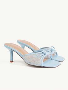 Light blue fine flower mesh