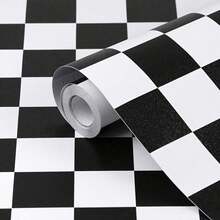 1pc Thick Brown Bathroom Floor Sticker, Self-Adhesive Anti-Slip Tile, Kitchen Floor Sticker, Self-Adhesive Waterproof Home Decor Floor Tile, Easy Installation - Black and White - View 5