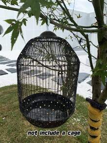 1pc Adjustable Elastic Bird Cage Cover, Breathable Mesh Dust Guard With Scatter-Proof Design, Universal Fit For Small Medium Large Parrot Cages, Reusable Pet Cage Sleeve - Multicolor - View 6