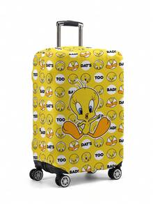 LOONEY TUNES X SHEIN Polka Dot Cartoon Yellow Bird Print Luggage Cover, Wear-Resistant Dustproof Suitcase Protector For Travel Check-In Protection - bird - View 3