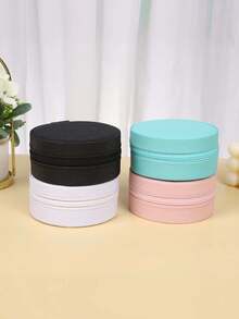 1PC Round Zipper Leather Jewelry Storage Box Foldable Portable Necklace Earring Ring Organizer Case For Travel Home Gift - Multicolor - View 7