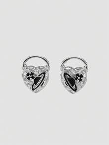 MortiRose Anting-anting Stud Geometris Elegan dan Unik yang Dipersonalisasi untuk Wanita - Perak - View 1