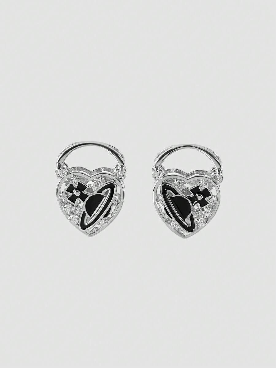 MortiRose Anting-anting Stud Geometris Elegan dan Unik yang Dipersonalisasi untuk Wanita - Perak - View 1