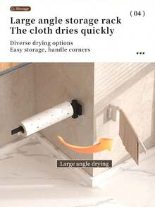 Kitchen Sink Organizer Rack, Rotating Wall-Mounted Storage Holder, Dishcloth Rack, Towel Bar, Sink Drain Rack, Drill-Free Bathroom Towel Rod, Suitable For Home Kitchen And Bathroom, Kitchen Supplies, Kitchen Accessories, Kitchen Tools - Style B - View 7