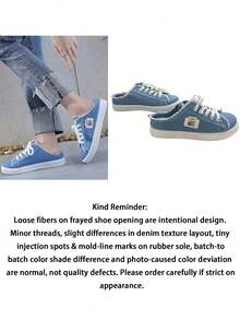 Women'S Casual Canvas Slip-On Flat Sneakers Loafer Shoes - Blue - View 9
