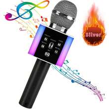 Teckwe Portable Wireless Handheld Microphone, Multifunctional Karaoke Microphone, Available In A Variety Of Colors - Silver - View 12