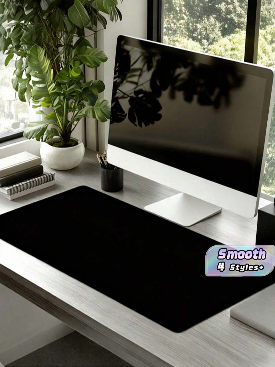 1PC Desk Mat Mouse Pad NonSlip Waterproof Oilproof Scratchproof Washable Durable Smooth Comfortable Wrist Rest Black Office Home Gaming Keyboard Accessory Efficient - Black - View 1