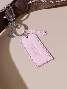 GLOWMODE Ready Set Glow Metallic Logo Keychain Bag Charm With Cursive Tag Leather-Like Label Accessory Travel Vacation Gym Daily Casual Wear - Pink - View 1