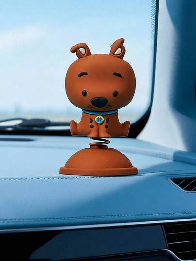 SCOOBY-DOO X POKOJA LAND 1pc Mini Cute Bobblehead Figure, Brown Cartoon Puppy Desk Decoration Doll, Playful Sitting Puppy Pose; Small Spring Base Design, Wiggles With A Light Touch, Cute Vintage Cartoon Style Decorative Gift.