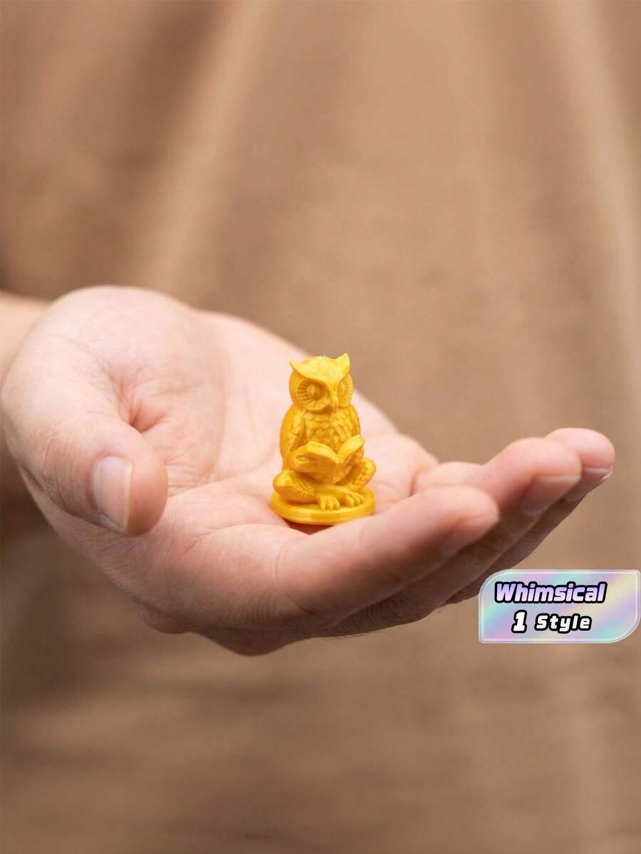 Mini Meditating Owl Desktop Ornament, Resin Owl Figurine, Zen Style Table Decor For Home Office Shelf, Festival Gift - multicolor - View 1