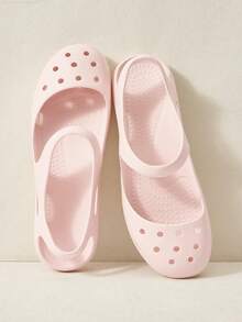 Cuccoo Women's Clogs, Summer Milky White Gentle Style Mary Jane Clogs, Leaking Instep Breathable, Soft Sole Comfortable Fall Shoes - Watermelon powder - View 1