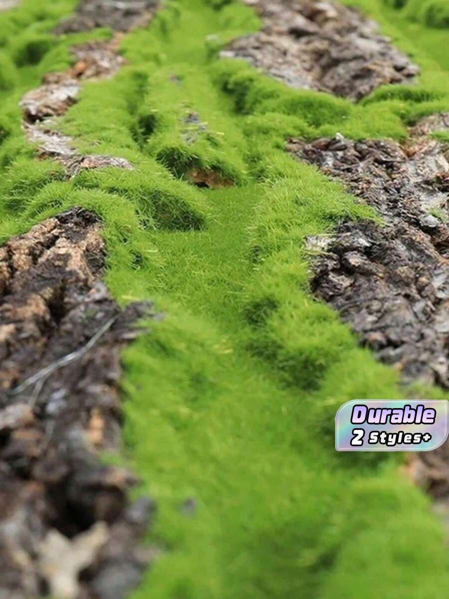 1 Piece DIY Wall Decoration, Featuring Green Plants, Artificial Tree Bark, And Indoor Pipe Decoration Materials. Also Includes Artificial Moss And Water Pipe Column Covers. - Green - View 1