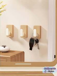 1 PC Strong Adhesive Wall Hooks No Drill Waterproof Heavy Duty For Keys Jewelry Towels Bags Multipurpose Storage Organizer For Kitchen Bathroom Office Garage - View 1