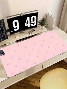1PC Extended Large Premium Fabric Non Slip Rubber Base Gaming Mouse Pad Desk Mat Durable Smooth Wear Resistant Keyboard Pad For Laptop Desktop Computer Office Home School Student Gamer Must Have - Pink polka dot - View 2