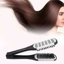 1pc Boar Bristle Double Sided Clamp Straightening Comb, Styling Comb For Smooth Straight Hair, Salon Hairdressing Tool, Portable Mini Hair Comb, Travel & Back To School Essential, Women Hair Styling Accessory - White - View 7