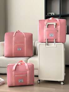 Found Favorite Túi tote du lịch chống nước dung tích lớn, phù hợp làm túi xách tay; thiết kế đơn giản, hoàn hảo cho du lịch, đi học hoặc tập gym. - Hồng - Xem 4