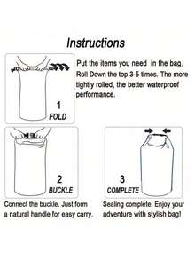 Found Favorite 5L/10L Waterproof PVC Dry Bag Backpacks, Unisex, Suitable For Outdoor Sports Such As Swimming, Boating, Kayaking, Camping, And Beach Activities. - Black - View 7