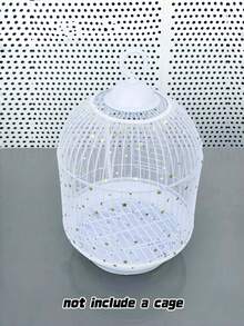 1pc Adjustable Elastic Bird Cage Cover, Breathable Mesh Dust Guard With Scatter-Proof Design, Universal Fit For Small Medium Large Parrot Cages, Reusable Pet Cage Sleeve - Multicolor - View 3