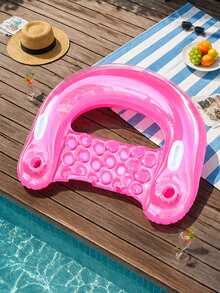 1pc Candy Color U-Shaped Inflatable Pool Float, Adult Floating Lounger Chair For Summer Beach Swimming, Durable PVC Pool Accessory, Great For Party Relaxation - Multicolor - View 12