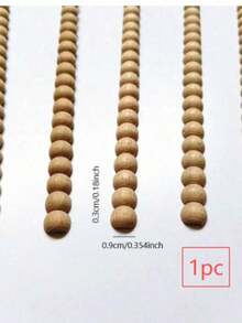10pcs Unfinished Semi-Circle Beaded Wooden Trim, Suitable For Diy Decoration, Cabinets, Furniture, Inlay, Shiplap, And Other Projects - Beige - View 8