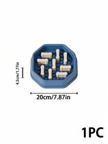 PETSIN 1PC Octagonal Detachable Bone Pillar Slow Feeder Pet Bowl / Thick Smooth Food PP Plastic Multi Macaron Solid Color Raised Anti-Slip Dot Bottom Removable Bone Shaped Partition Blocks - standard - View 14