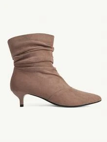 CUCCOO CHICEST 女款舒適休閒細跟卡其色秋冬高跟靴 - 卡其色1S - 查看 5