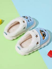 THE POWERPUFF GIRLS X SHEIN Fun And Cute Cartoon Girl Light Blue Fashion Versatile Princess Wind Soft And Warm Winter Indoor Light And Durable Children's Home Slippers - Blue - View 5